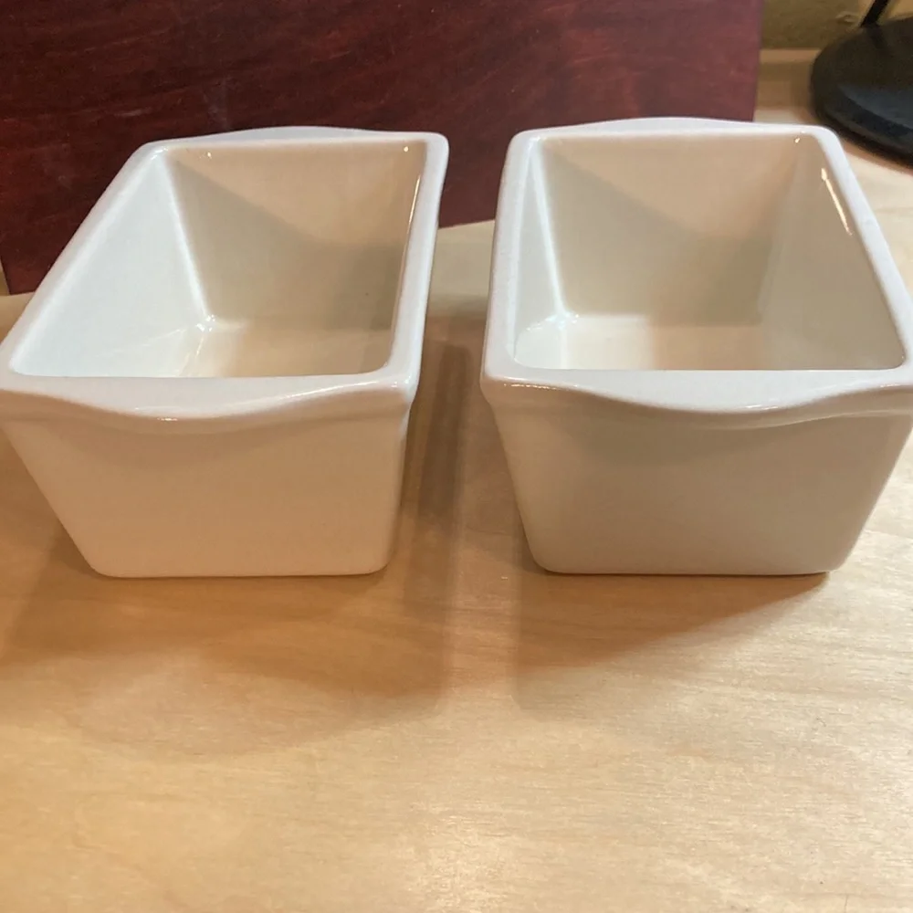 Pair Nantucket stoneware mini loaf baking dishes